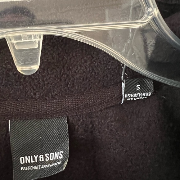 Only & sons fleece 1/4 zipper sweater in black - Picture 4 of 7